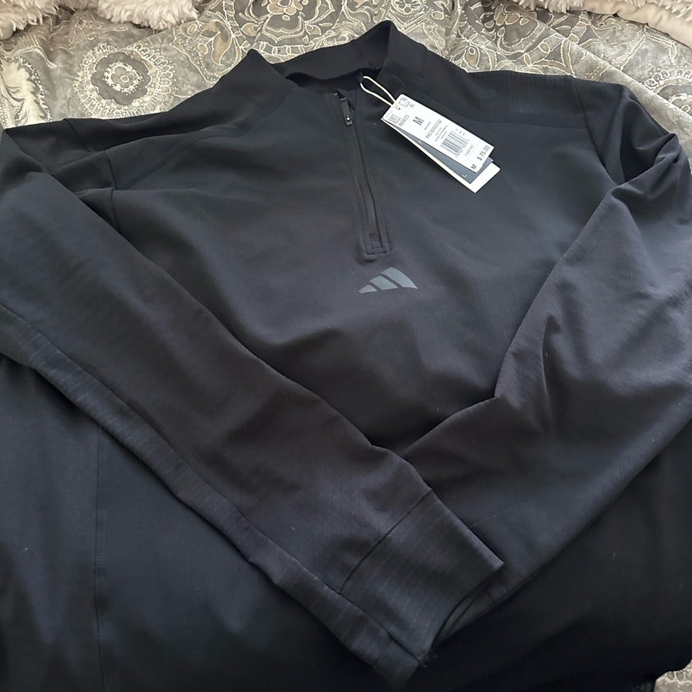 adidas Black Quarter-Zip Performance Pullover